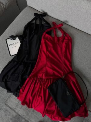 Vestido "L'Amour" Mini con Cuello Halter y Lazo Posterior